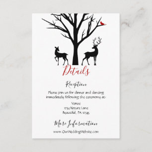 Carte D'accompagnement Silhouette Deer Couple Winter Love Détails du Mari