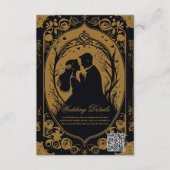 Carte D'accompagnement Silhouette élégante d'une mariée et d'un marié (Devant)