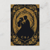 Carte D'accompagnement Silhouette élégante d'une mariée et d'un marié (Dos)
