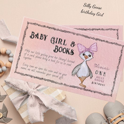 Carte D'accompagnement Silly Goose Birthday Book Request Enclosure Card
