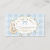 Carte D'accompagnement Silly Goose Blue Bow Gingham How big is belly (Devant)