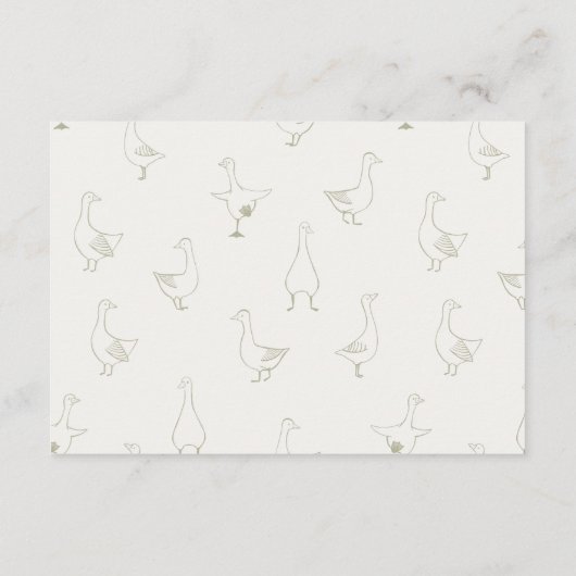 Carte D'accompagnement Silly Goose Neutral En vichy Ribbon Diaper Raffle (Dos)