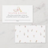 Carte D'accompagnement Silly Goose Pink Floral Diaper Raffle Card (Devant / Derrière)