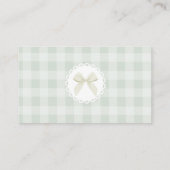 Carte D'accompagnement Silly Goose Sage Bow Gingham Diaper raffle ticket (Dos)