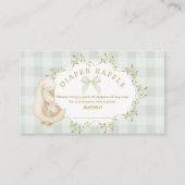 Carte D'accompagnement Silly Goose Sage Bow Gingham Diaper raffle ticket (Devant)