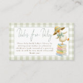 Carte D'accompagnement Silly Goose Sage Gingham Books for Baby Shower (Devant)
