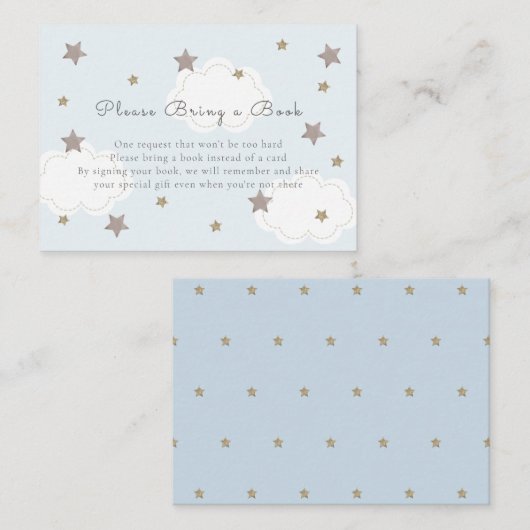 Carte D'accompagnement Silve Stars & Clouds Baby Blue S'il vous plaît app (Devant / Derrière)