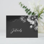 Carte D'accompagnement Silver Black Floral Details (Debout devant)