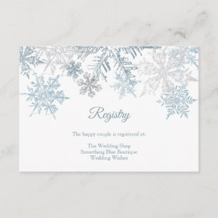 Carte D'accompagnement Silver Blue Snowflakes Registre de mariage hiverna