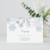 Carte D'accompagnement Silver Blue Snowflakes Registre de mariage hiverna (Debout devant)