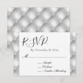 Carte D'accompagnement Silver Glam Diamond RSVP (Devant / Derrière)