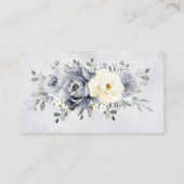 Carte D'accompagnement Silver Grey Ivory Floral Winter Wedding Website (Dos)