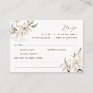 Carte D'accompagnement Silver, or et blanc Floral Quinceañera RSVP