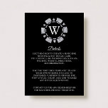 Carte D'accompagnement Silver Parties scintillant Poker Chip Casino Maria<br><div class="desc">Célébrez dans le style avec ces cartes de détail mariage à thème casino tendance. Le design est facile à personnaliser avec votre propre libellé et votre famille et vos amis seront ravis quand ils reçoivent ces fabuleuses cartes d'encarts mariages.</div>
