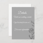 Carte D'accompagnement Silver Wedding Details Card – Editable 3.5x5 Weddi (Devant / Derrière)