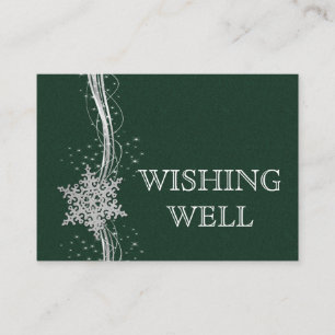 Carte D'accompagnement SilverSnowflakes vert Mariage d'hiver souhaitant b
