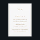 Carte D'accompagnement Simple Antique Or Monogramme Mariage élégant<br><div class="desc">Carte Mariage simple avec un design moderne et élégant avec votre monogramme à deux lettres en haut et vos informations de réception entourées d'une fine bordure. Tous les éléments de conception sont en faux or et peuvent être changés dans l'outil d'édition de conception. Un design chic et design qui conviendra...</div>