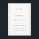 Carte D'accompagnement Simple Antique Or Monogramme Mariage élégant<br><div class="desc">Carte Mariage simple avec un design moderne et élégant avec votre monogramme à deux lettres en haut et vos informations de réception entourées d'une fine bordure. Tous les éléments de conception sont en faux or et peuvent être changés dans l'outil d'édition de conception. Un design chic et design qui conviendra...</div>