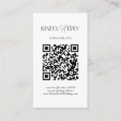 Carte D'accompagnement Simple Black and White Wedding RSVP Qr Code (Devant)