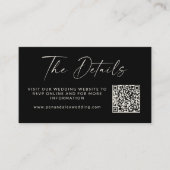Carte D'accompagnement Simple Black Modern Script Mariage QR Code Site We (Devant)