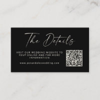 Simple Black Modern Script Mariage QR Code Site We