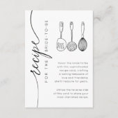 Carte D'accompagnement Simple Black & White Recipe Bridal Shower (Devant)