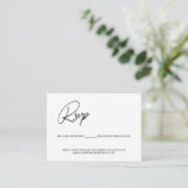 Carte D'accompagnement Simple Black white reserved seat wedding website (Debout devant)