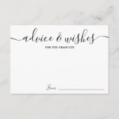 Carte D'accompagnement Simple Black white script conseils souhaits gradua (Devant)