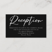 Carte D'accompagnement Simple Black White Typographie Réception de mariag (Devant)