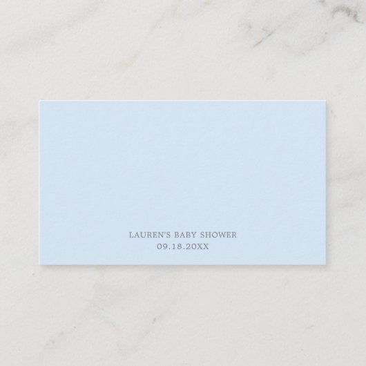 Carte D'accompagnement Simple Blue Devinez Combien De Jeu Mignonne Baby s (Dos)