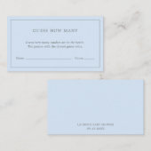 Carte D'accompagnement Simple Blue Devinez Combien De Jeu Mignonne Baby s (Devant / Derrière)