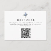 Carte D'accompagnement Simple Blue Thistle QR Code Mariage site/RSVP (Devant)