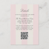 Carte D'accompagnement Simple Blush Pink Cabana Stripes Wedding Details (Devant)