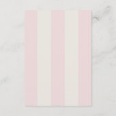 Carte D'accompagnement Simple Blush Pink Cabana Stripes Wedding Details (Dos)
