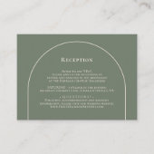 Carte D'accompagnement Simple Boho Arch Sage Green Mariage Réception (Devant)