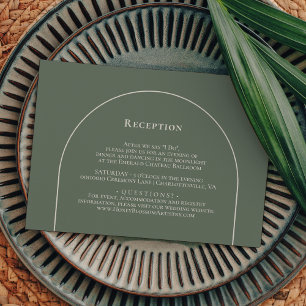 Carte D'accompagnement Simple Boho Arch Sage Green Mariage Réception