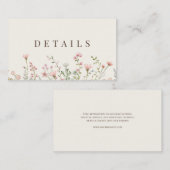 Carte D'accompagnement Simple Boho Fleur sauvage Beige Détails (Devant / Derrière)