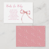 Carte D'accompagnement Simple Bow Girl Baby shower Livres pour bébé (Devant / Derrière)
