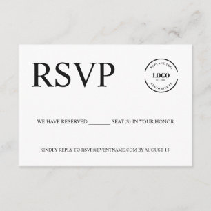 Carte D'accompagnement Simple Business event Logo Sièges réservés Personn