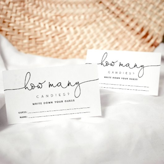 Carte D'accompagnement Simple Calligraphie Devine Combien De Candies