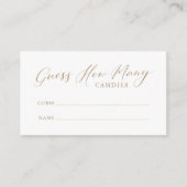 Carte D'accompagnement Simple Calligraphie Devinez Combien De Candies Enc (Devant)