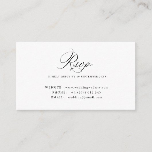 Carte D'accompagnement Simple calligraphy QR code RSVP card (Devant)