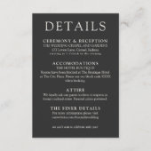 Carte D'accompagnement Simple Charcoal Classic Wedding Details (Devant)