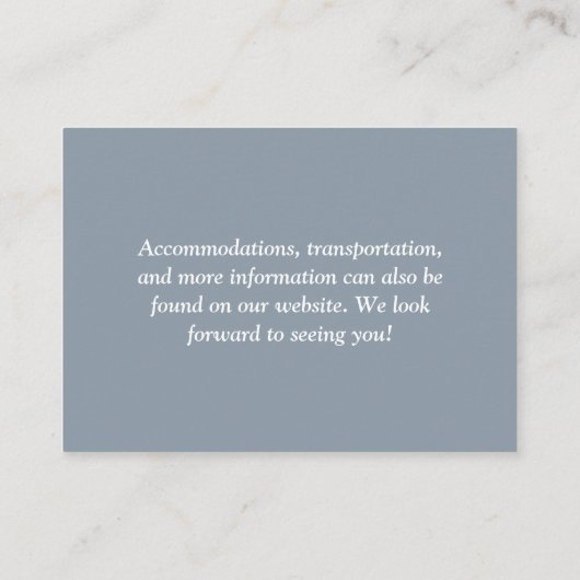 Carte D'accompagnement Simple chic Dusty bleu QR Code Mariage (Dos)