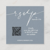 Carte D'accompagnement Simple chic Dusty bleu QR Code Mariage (Devant)