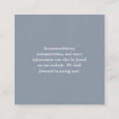 Carte D'accompagnement Simple chic Dusty bleu QR Code Mariage (Dos)