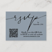 Carte D'accompagnement Simple chic Dusty bleu QR Code Mariage (Devant)