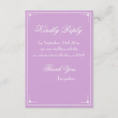 Carte D'accompagnement Simple Chic Mauve Lilas Blanc Fantaisie Script Dét (Devant)