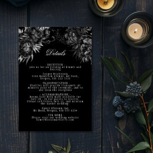 Carte D'accompagnement Simple classique gothique noir Détails Mariage