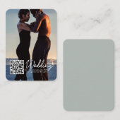 Carte D'accompagnement Simple Code QR de réponse de mariage photo moderne (Devant / Derrière)
